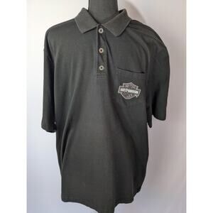 Harley-Davidson Polo Shirt Men's XL Short Sleeve Black Legacy Midland Odessa TX